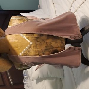 Free people velvet rose mauve vest with brittish look buttons lined